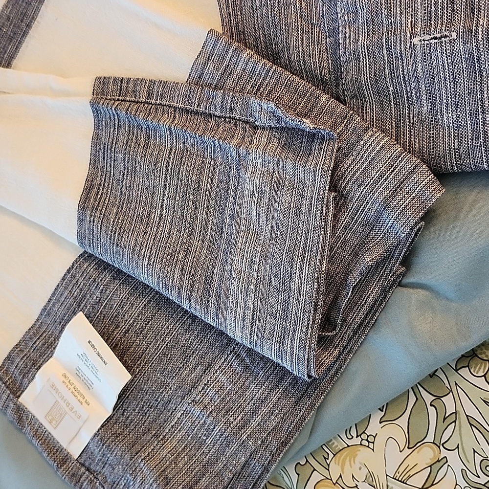 Everhome Blue and White Striped Shower Curtain